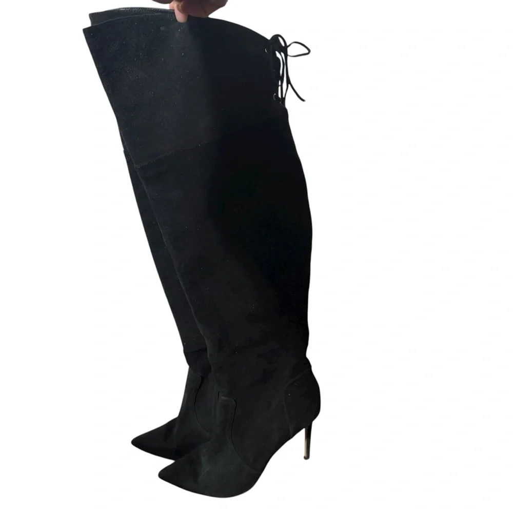Raye Tatum boots over the knee Revolve thigh high suede black size‎ 9.5